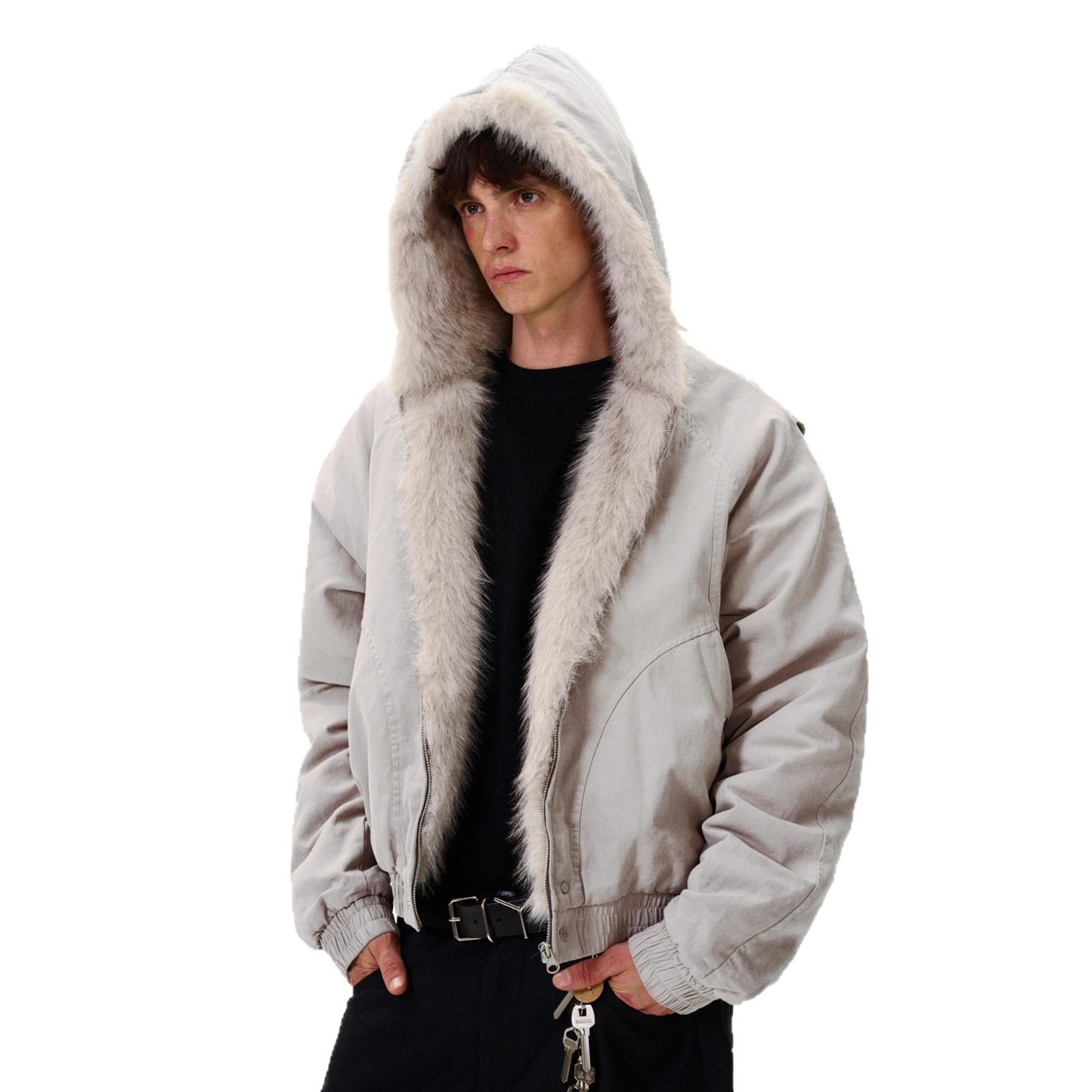 American Retro Niche Deconstructed Patch Design Fleece Jacket