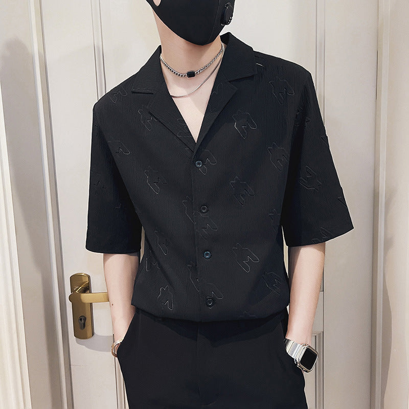 Casual Ice Silk Short-Sleeve Shirt For Men