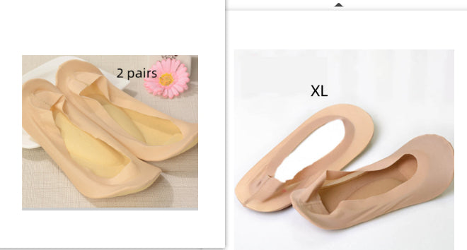 3D Arch Foot Massage Health Care Women Summer Socks Ice Silk Socks Shallow Mouth Silica Gel Invisible Slippers Feet Care