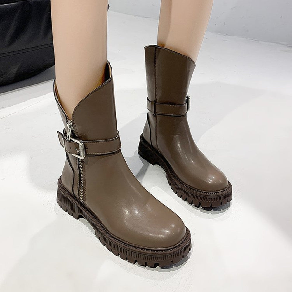 Women's Thick Soled Martin Boots High Side Zipper