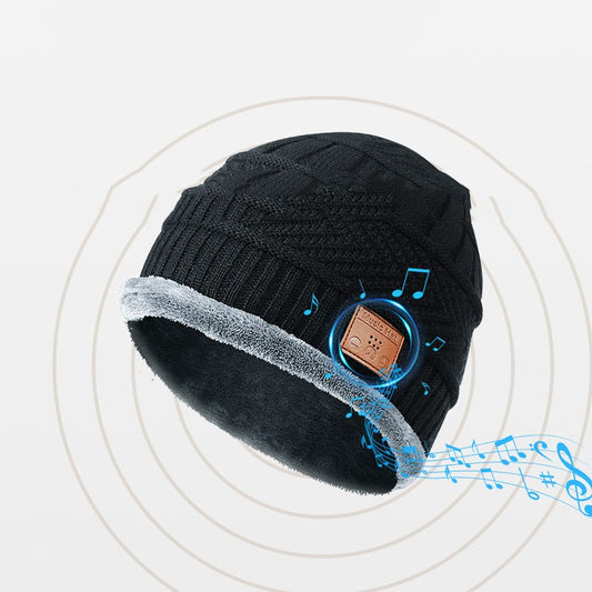 Plush Warm Bluetooth Music Bib Hat Two-piece Set
