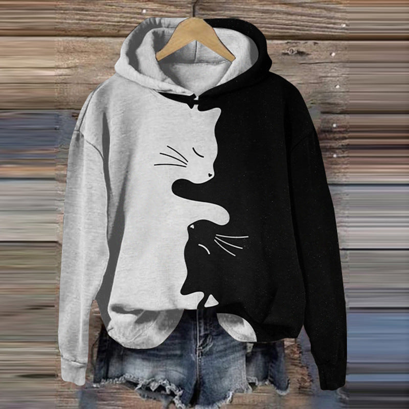 Womens Retro Jacquard Loose Crew-Neck Sweater