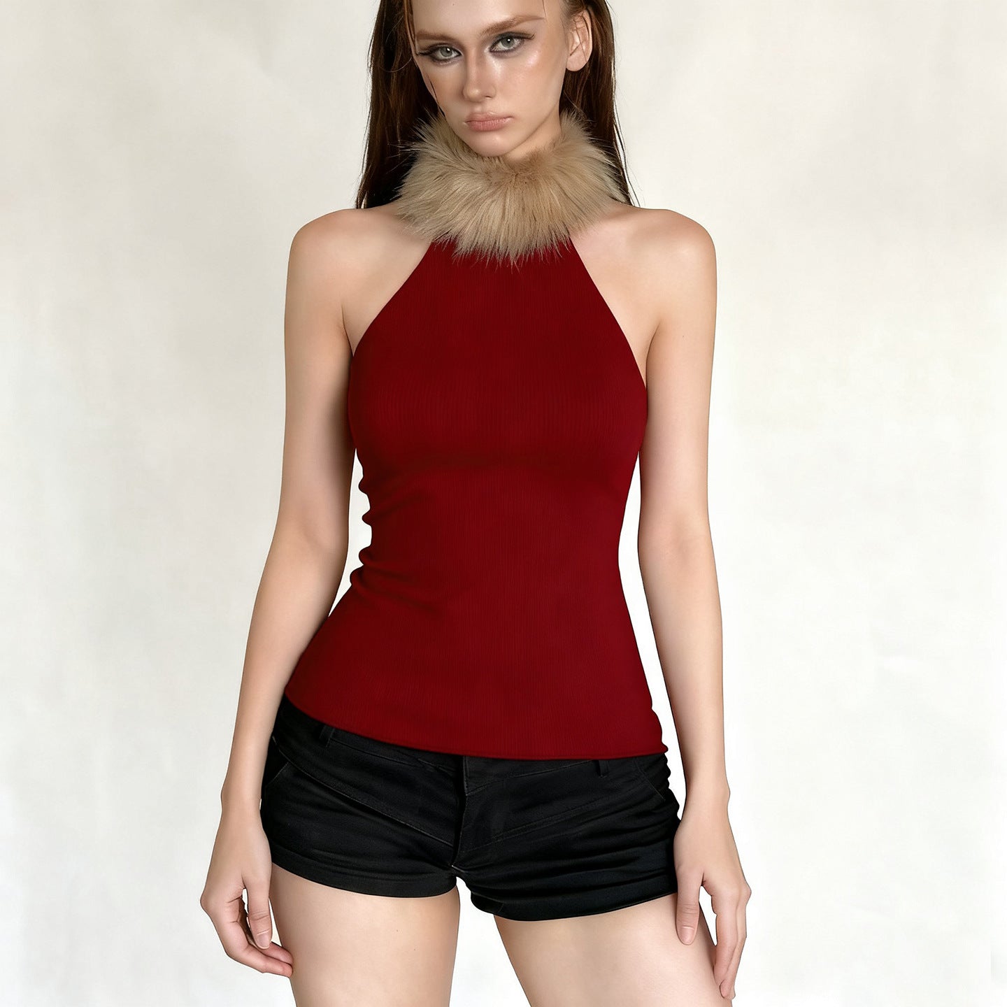 Retro Waist-cinching Figure-flattering Top