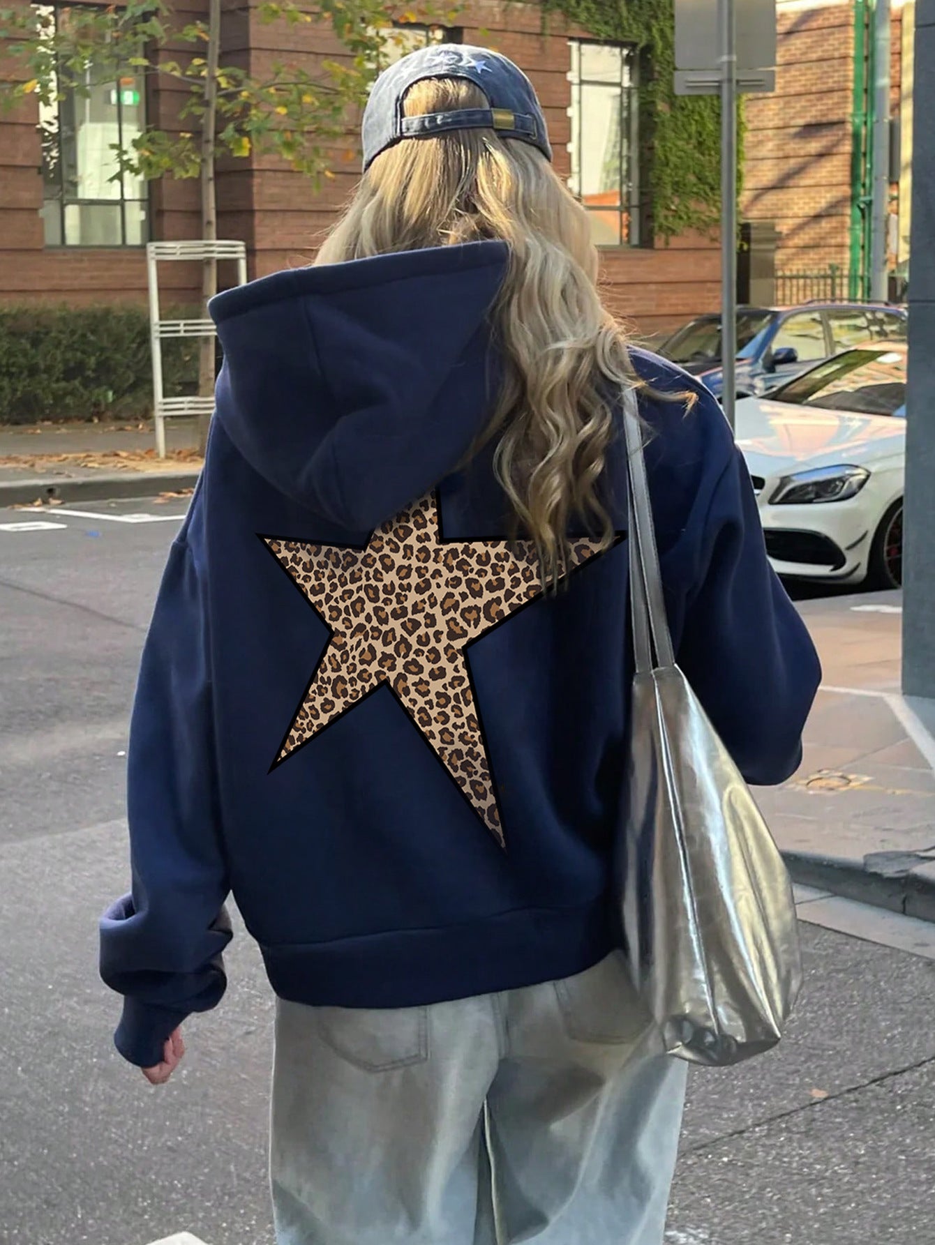 Women's Fashion XINGX Printed Loose Hooded Sweater