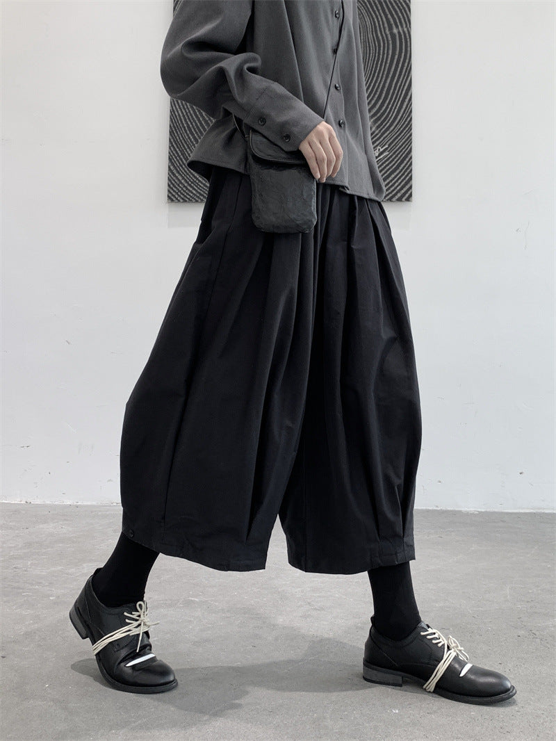 Thick Loose Wide-leg Casual Pants Female Pinch Pleated