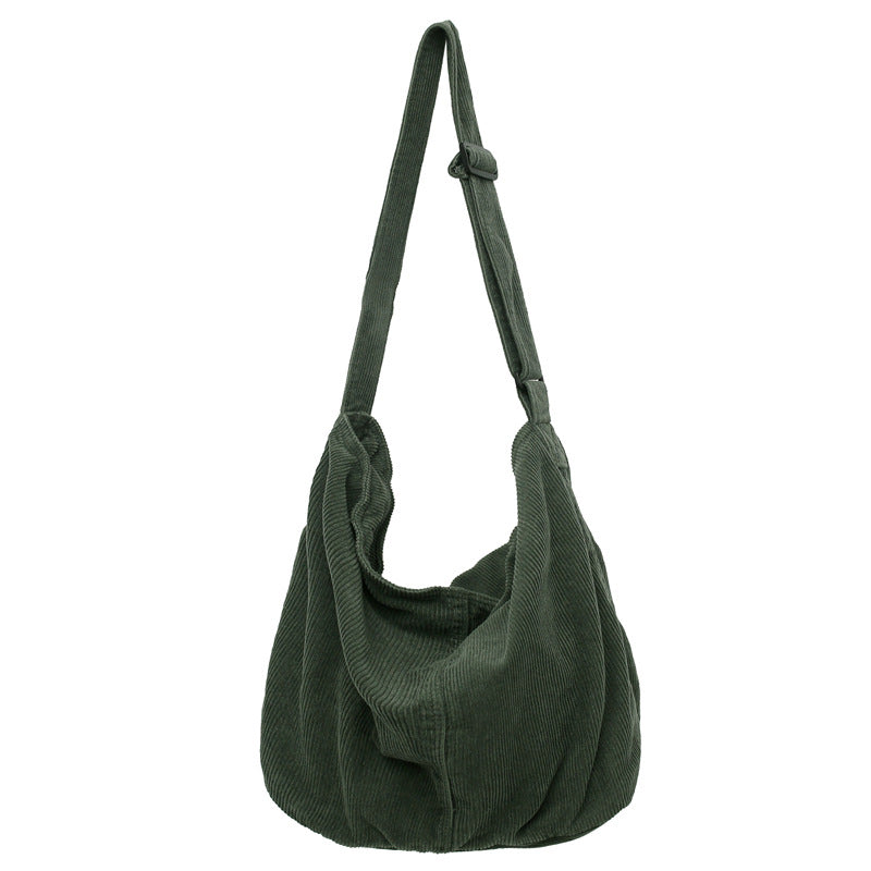Corduroy Shoulder Crossbody Bag Spacious Casual And Minimalist