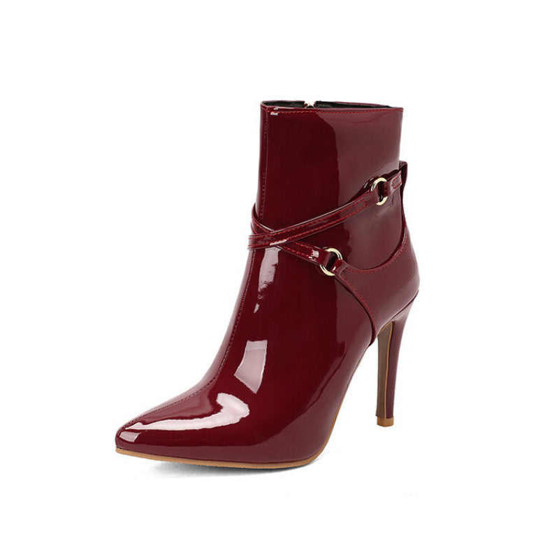 Women's Plus-size Boots With Pointed Toes And Stiletto Heels