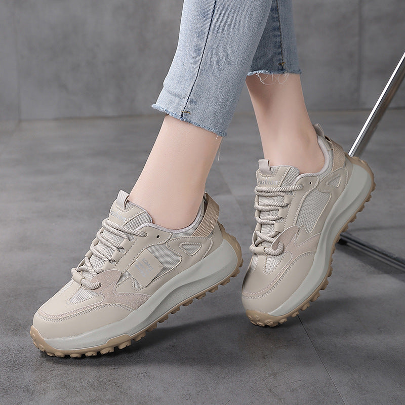 Lightweight Platform Sneaker Casual Feet Smaller Dad Shoes