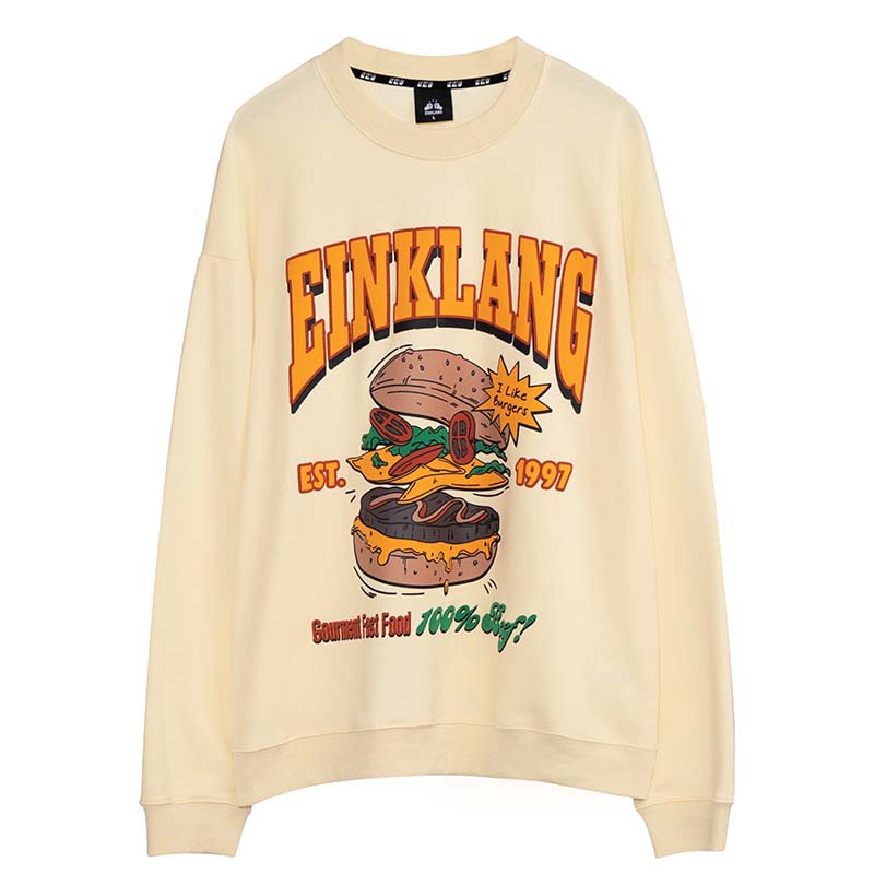 American Fashion Brand Letter Hamburg Print Long Sleeve Top