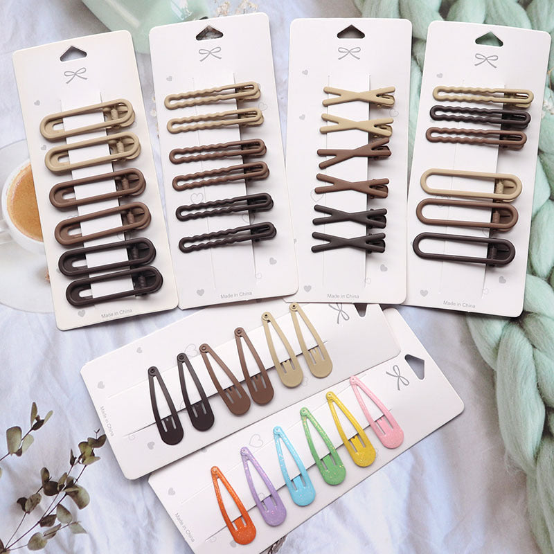Coffee Color Series Barrettes Girl Side Clip Duckbill Clip Internet Celebrity