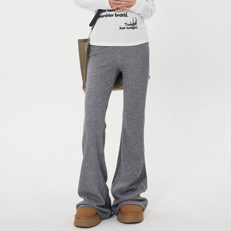 High Waist Knit Casual Pants For Women