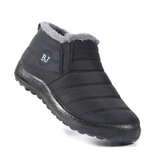 Cross-border Large Size Cotton Boots Men's And Women's Same Style Middle-aged And Elderly Slip-on Plus Velvet Thick Snow Boots Foreign Trade Warm Low-cut Boots