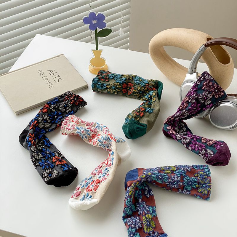 Cotton Socks Style Flower Leisure
