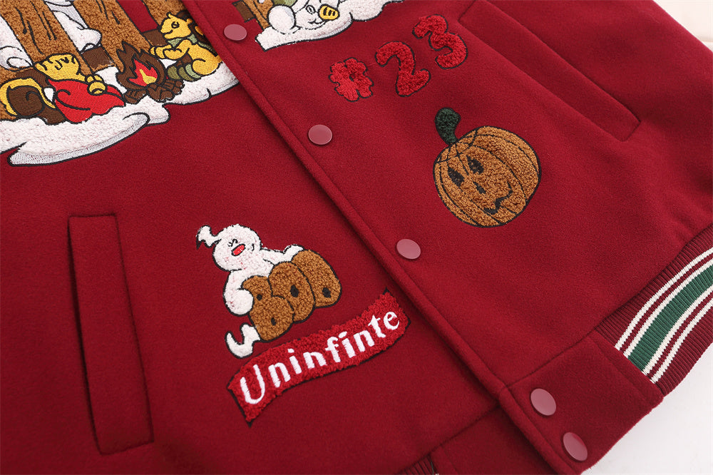 Machine Embroidery Autumn And Winter Menswear Fashion Brand American Stitching PU Leather Sleeve Coat