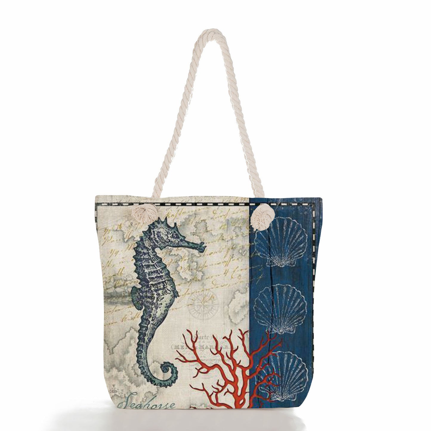 Women's Fashion Print Thick Rope Handbag