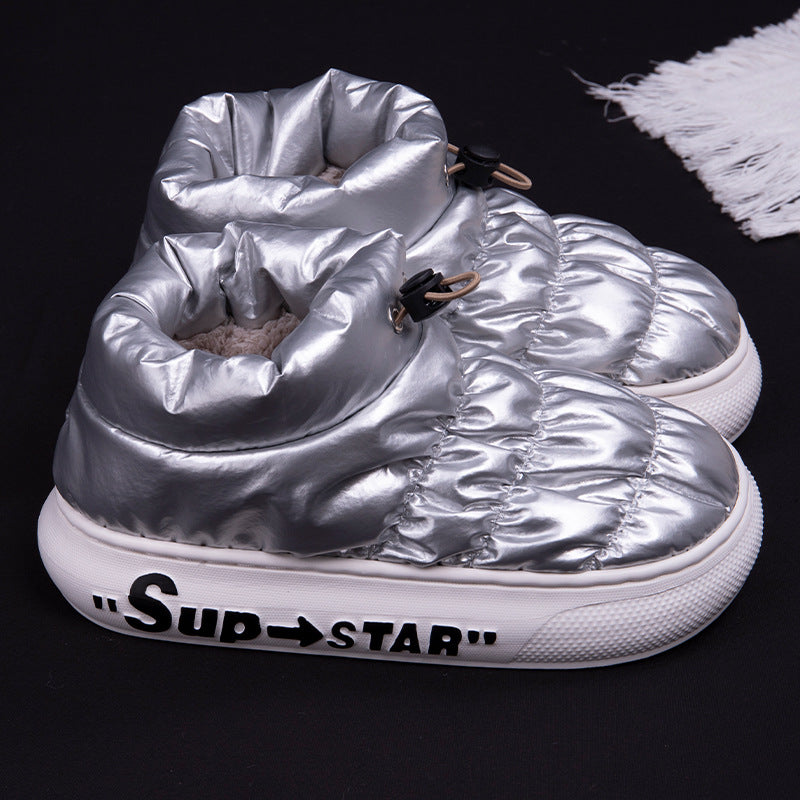 Fashion And Simple Ladies Down Cotton Slippers