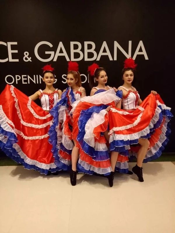Opening Dance Performance Costume French Can-can Crinoline Dress