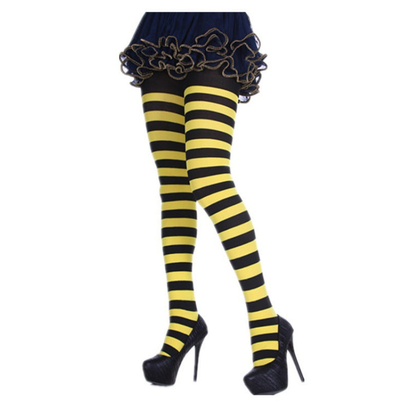 Rainbow Colorful Striped Stockings For Halloween Party