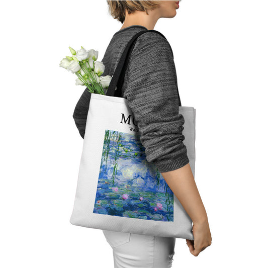 Monet Weeping Willow Water Lily Canvas Bag Shopping Bag Handbag
