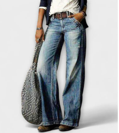 European And American Leisure Straight Wide-leg Pants Women's Clothes Hot-selling Jeans