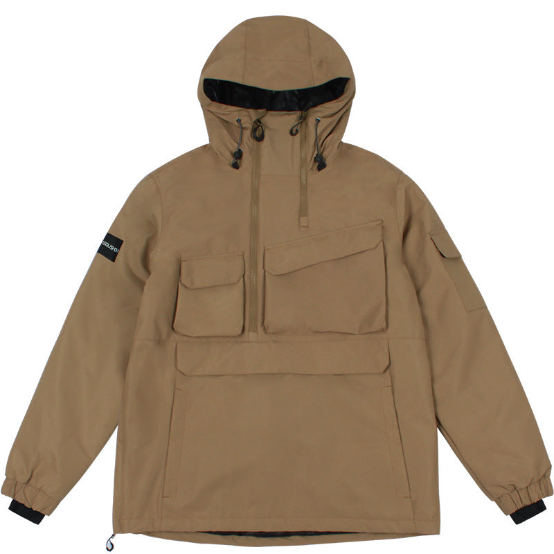 New Ski Suit Coat Veneer Double Board Outdoor Windproof Warm Plus Size Men's Multi-pocket