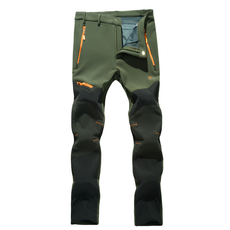 Outdoor Fleece-lined Warm Waterproof Windproof Breathable Climbing Pants