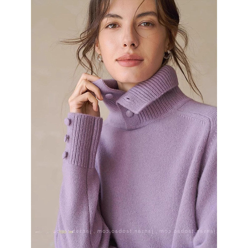 Womens Fashionable Casual Turtleneck Pullover Sweater