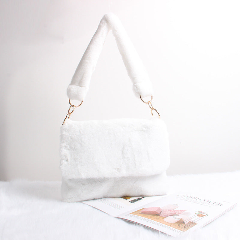 Plush Bag Women Autumn And Winter One-shoulder Handbag
