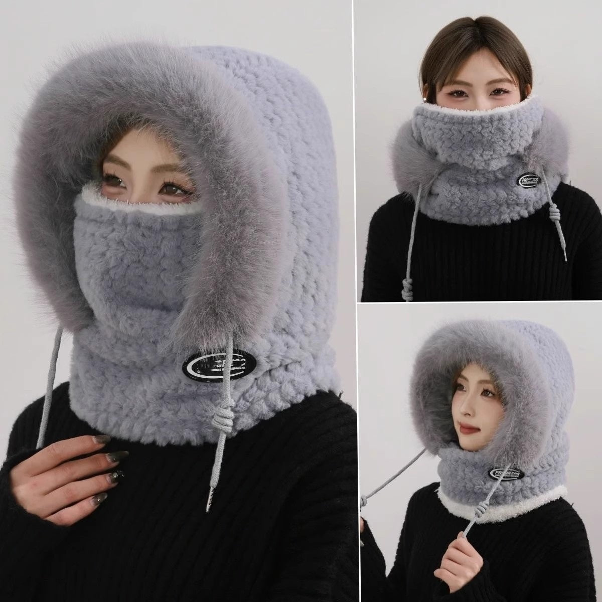 Windproof Riding Scarf Integrated Hat