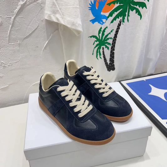 Soft Cowhide Unisex Thin-soled Casual Sneakers