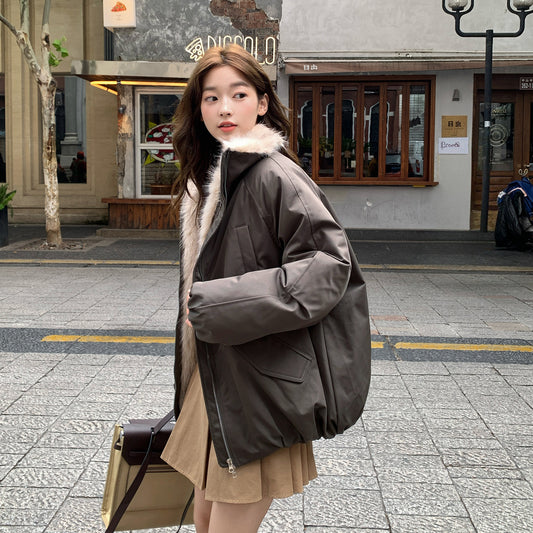 Korean-style Design Thickened Fashionable Cotton Parka Coat