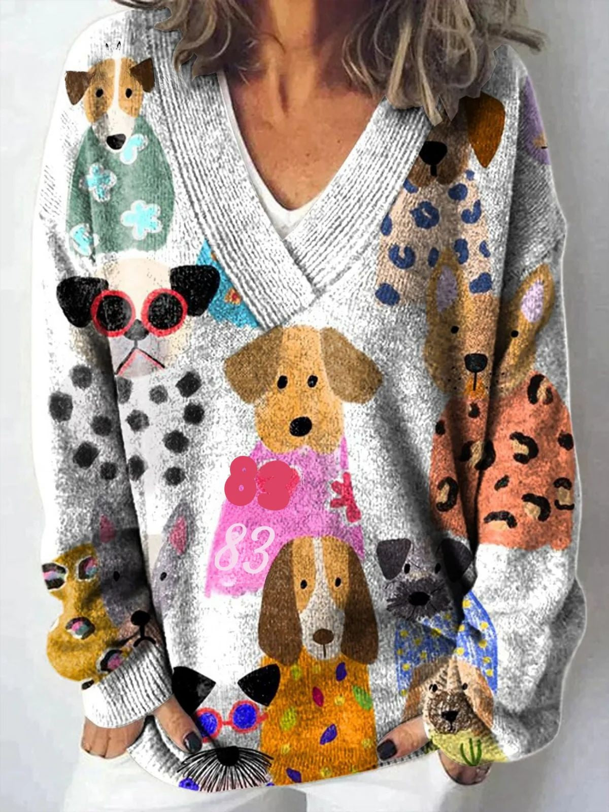 Animal Pattern Printed Casual Women's Sweater 3D