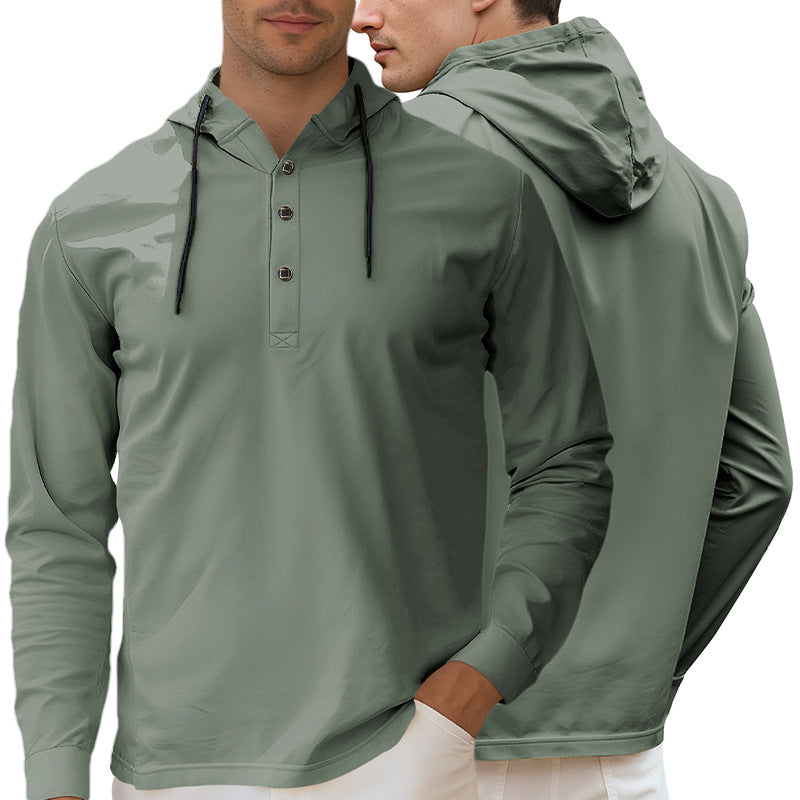 Fashionable Casual Half-cardigan Hoodie Long-sleeve Shirt