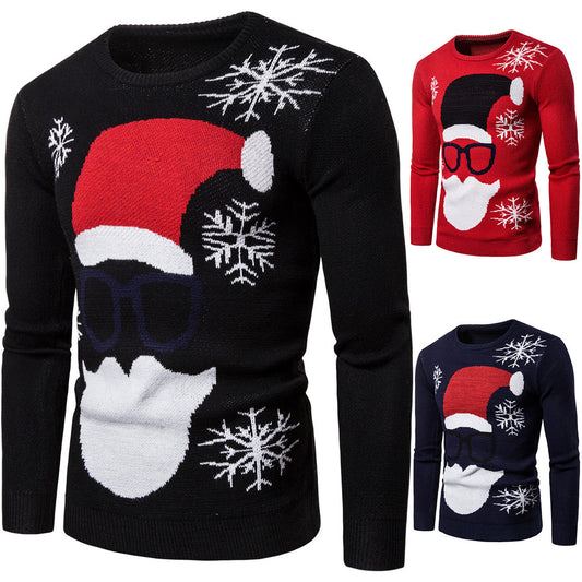 Elderly Printed Men's Knitted Bottoming Shirt