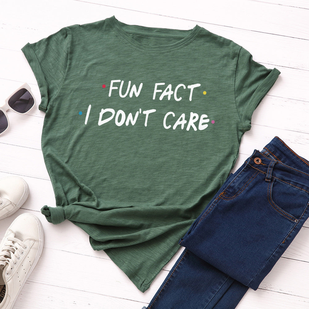 Women's Loose Round Neck Short Sleeve Cotton T-Shirt