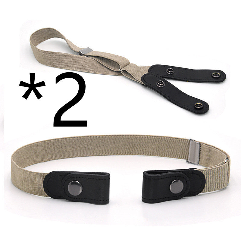 Jeans Belt Seamless Elastic Without Buckle All-match Lazy Belt