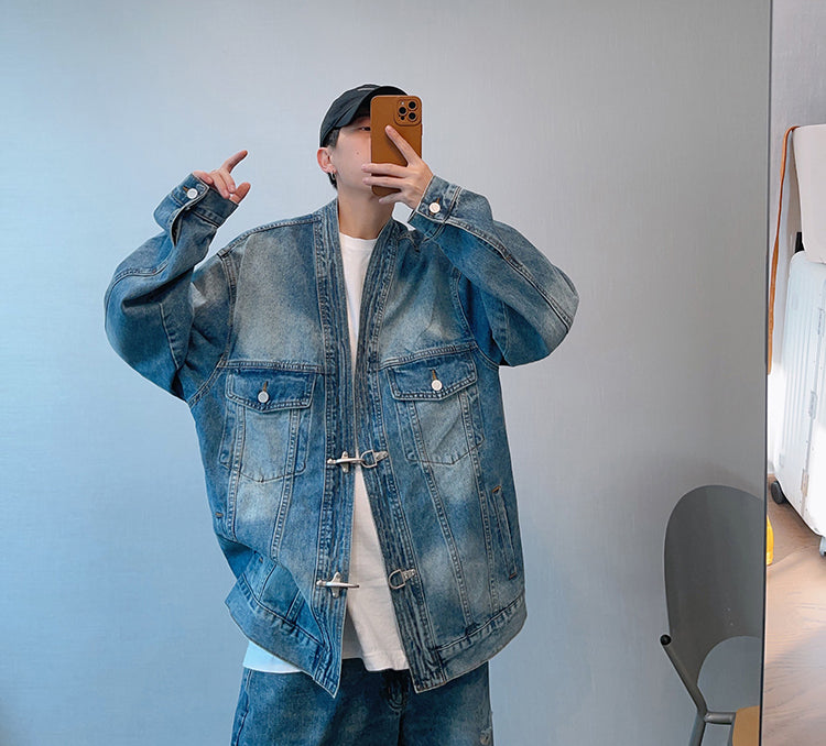 Washed Blue Heavy Robe Denim Jacket