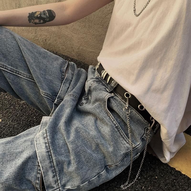 New Men And Women Metal Punk Chain Belt Chain Two-in-one Multi-purpose Hip Hop Dance Club Belt Belt