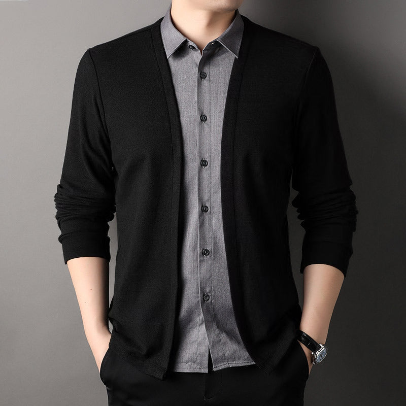 New Sweater Men's Fake Two Pieces Shirts Top