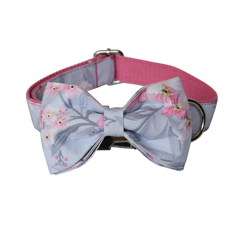 Ink Painting Print Pet Dog Collar Leash Bow