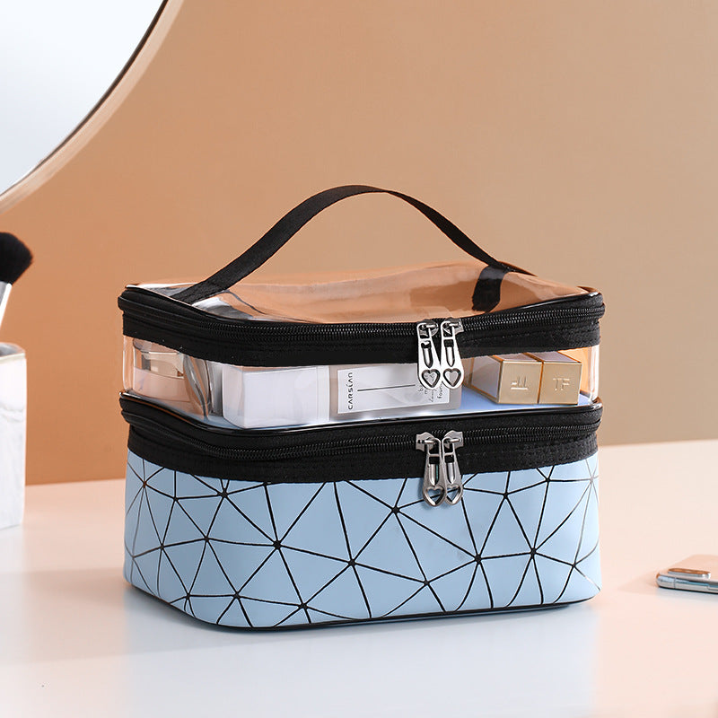 New Double-layer Waterproof Cosmetic Bag Large Capacity Toiletry Bag