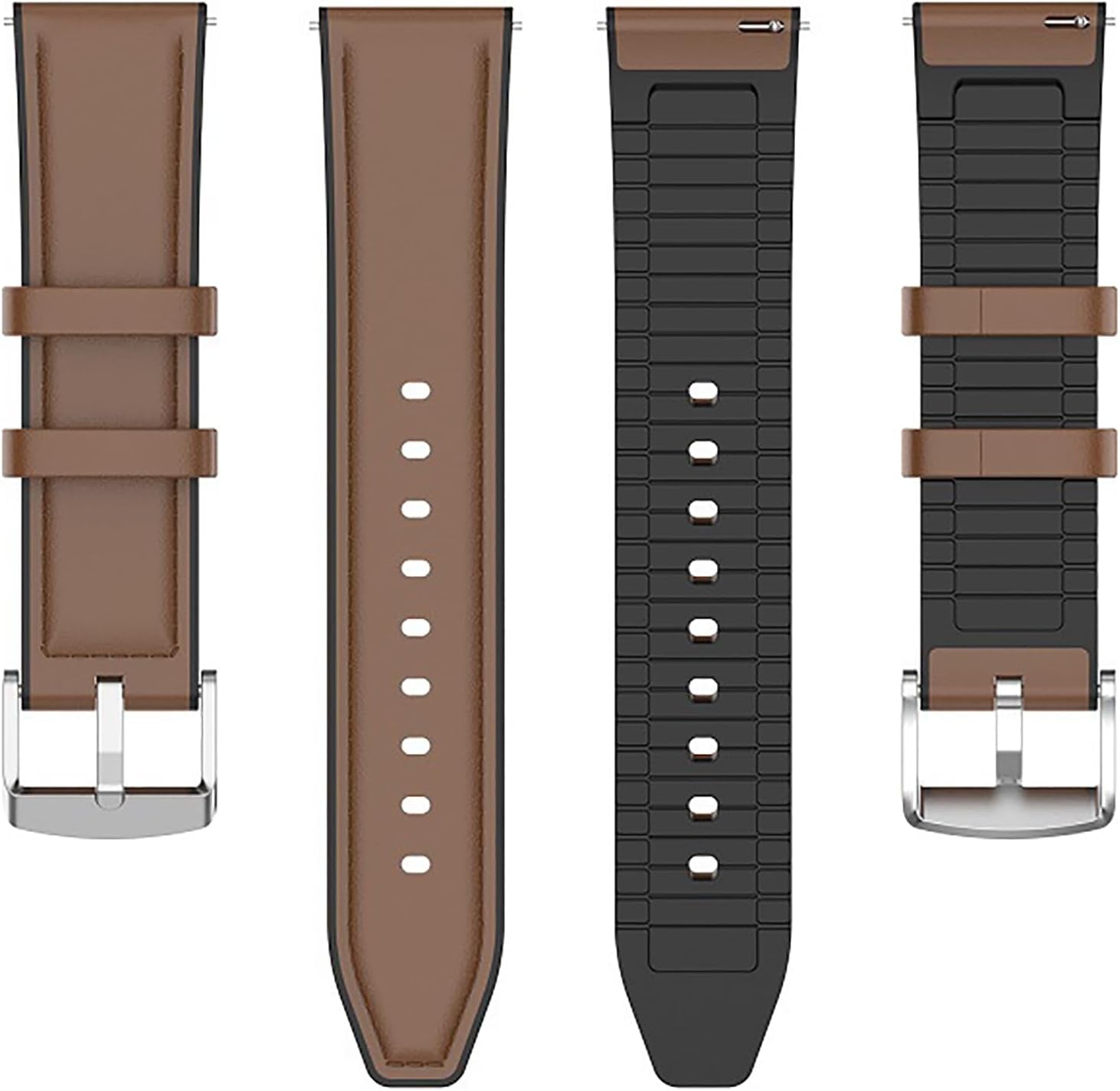 ID208 plus Smart Watch Bands, Leather Silicone Breathable Replacement Smartwatch Strap Wristband Compatible for Quican, Aeac, WMK ID208 plus 1.8 Inches Smart Watch (Brown)