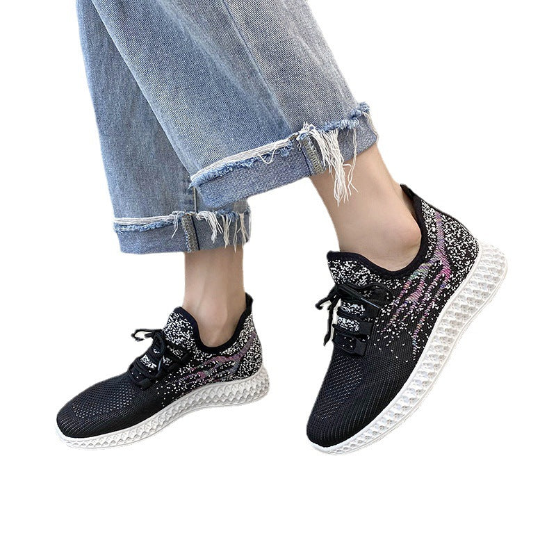 Couple Sneakers Flying Woven Mesh Shoes