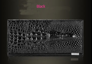 Women's Casual Long Zippered Leather Wallet