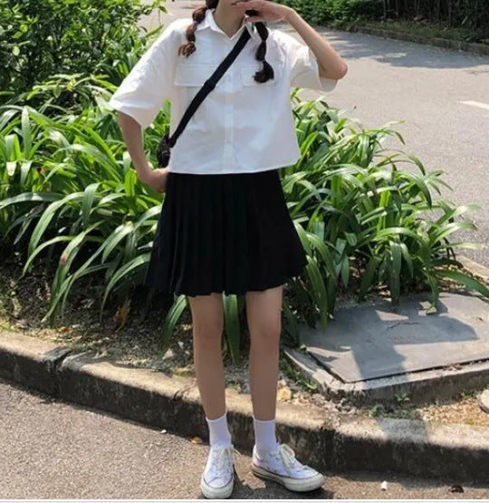 JK Uniform Short-sleeved Shirt Pleated Skirt Skirt