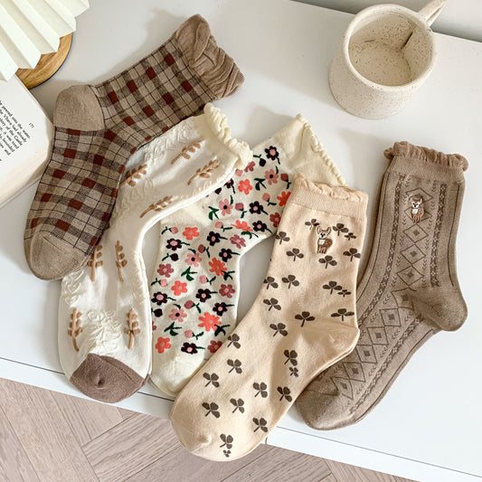 Cute Lace Rhombus Preppy Stockings