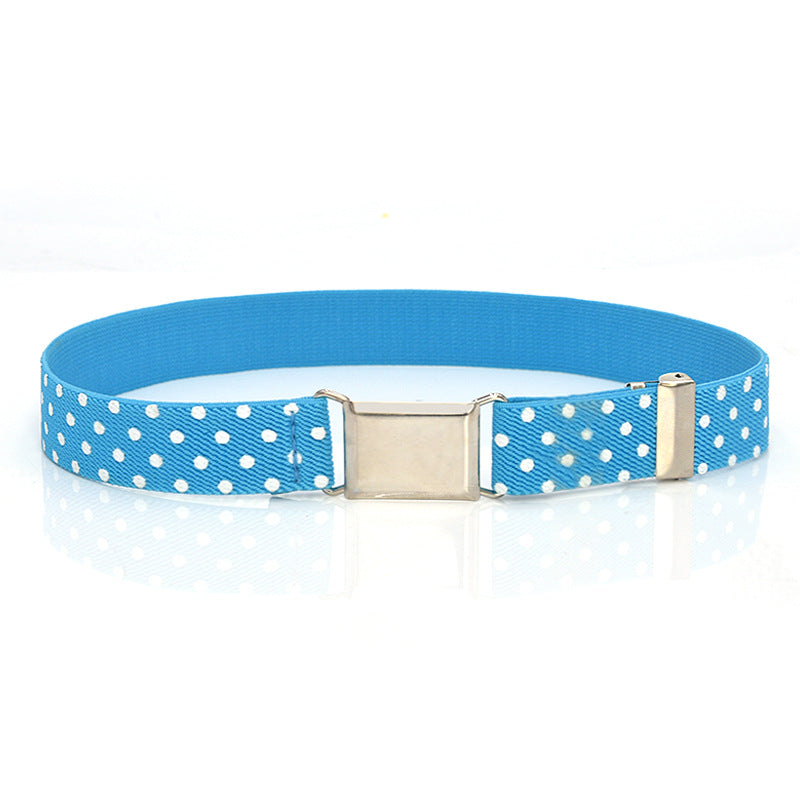 Boys And Girls Elastic Band Monochrome Pants Belt