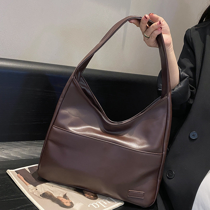 PU Tote Bag Large Capacity Women's Simple Shoulder Bag