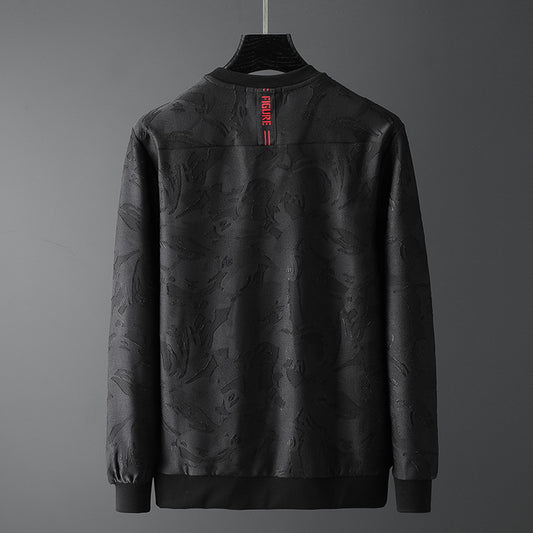 Rundhalset Sweater Langærmet T-shirt til Mænd Sort