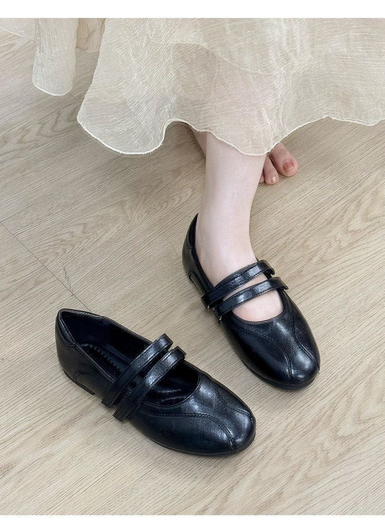 Women's Minimalist Versatile Mary Jane Shoes, New Spring 2026, Buckle Strap, Low Cut, Soft Sole Casual Leather Flats